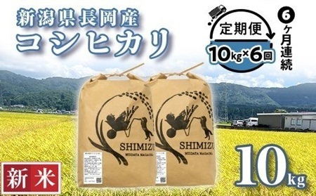 N5-8S106【6ヶ月連続お届け】新潟県長岡産コシヒカリ10kg