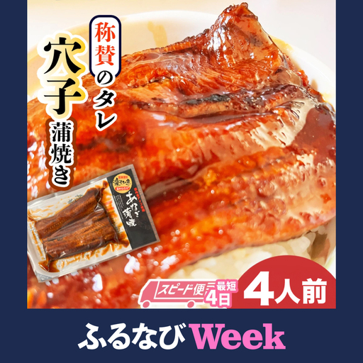 [ふるなびWEEK対象][穴子]国産 穴子 蒲焼き 4食 小分け