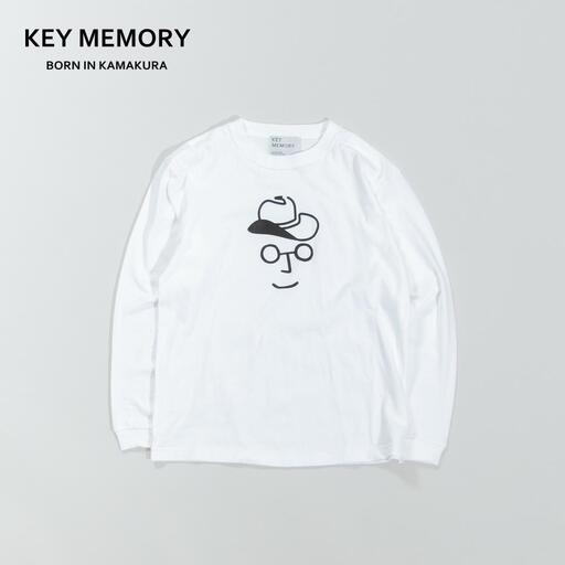 《2》【KEYMEMORY 鎌倉】カウボーイハットイラストロングTシャツ WHITE