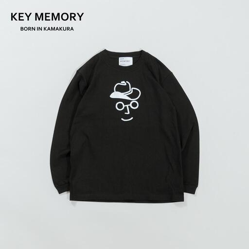 《1》【KEYMEMORY 鎌倉】カウボーイハットイラストロングTシャツ BLACK