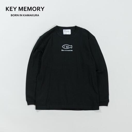 《2》【KEYMEMORY 鎌倉】フィッシュイラストロングTシャツ　BLACK