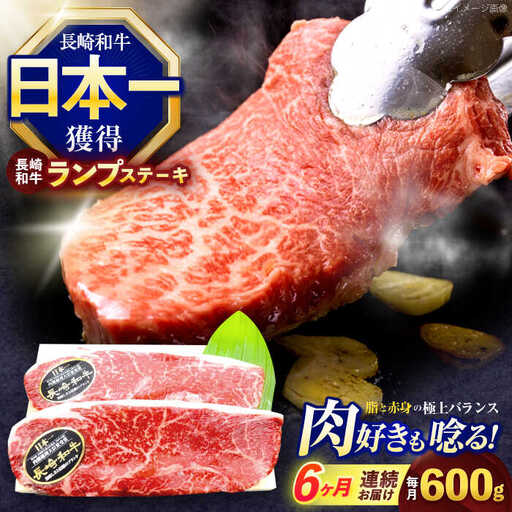 【6回定期便】牛肉ステーキ ランプ ステーキ 約600g [OCE019]