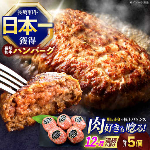 【12回定期便】長崎和牛ハンバーグ 5個[OCE066]