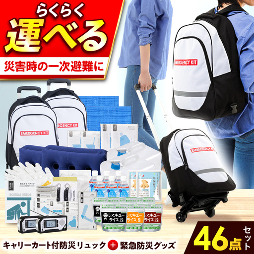 防災セット キャリー 46点 防災セット 小浜市 / 岸田産業 [BFDJ002-3]