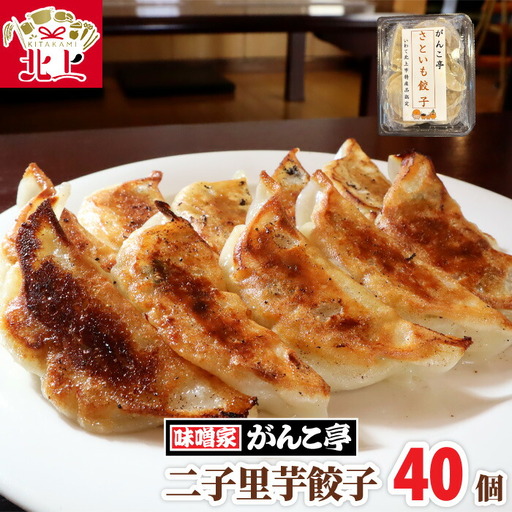 二子里芋餃子 40個セット (20個入×2袋) ふたご さといも ギョーザ 地産地消[10/28 NHK 定禅寺しゃべり亭 出演]ラーメン 屋が作る 手作り餃子 岩手 味噌屋がんこ亭 岩手県 北上市 D0367 冷凍 豚肉 二子 里芋 ギョーザ おかず 総菜 おつまみ 中華 お取り寄せ 焼き餃子 タレ付き 地産地消