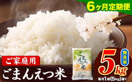 【6ヶ月定期便】 米 無洗米 ごまんえつ米 5kg 5kg×1袋 米 こめ 定期便 家庭用 備蓄 熊本県 長洲町 くまもと ブレンド米 熊本県産 訳あり 常温 配送 《お申込み翌月から出荷》
