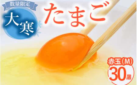[先行予約] 数量限定!大寒卵 赤玉30個入り(M玉)※2027年1月〜発送| 新鮮 濃厚 赤たまご たまご 卵 玉子 鶏卵 生卵 赤玉 濃厚卵黄 産みたて たまごかけご飯 大寒 TKG 縁起 金運 健康 農家直送 送料無料 _EI05