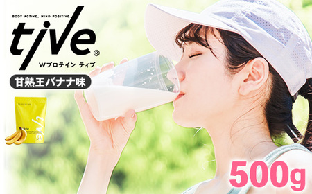 プロテイン 甘熟王バナナ味(500g) tive ホエイ ソイ 人工着色料・保存料不使用 グルテンフリー アミノ酸スコア100 ダイエット[man229-G][味源]