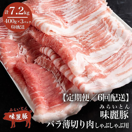 豚肉 シャブシャブ用 国産 6ヶ月定期便 1.2kg 豚しゃぶ