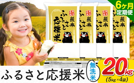 【6ヶ月定期便】米 無洗米 家庭用 熊本 ふるさと応援 定期便 米  20kg《お申込み翌月から出荷》 熊本県産  精米 山江村 ブレンド米 国産 おうちご飯 予約 返礼品 発送 配送 SDGs わけあり むせんまい お米 おこめ