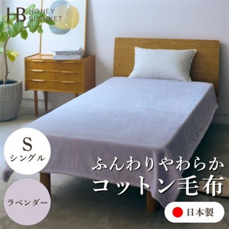 【コットン毛布 シングルサイズ ラベンダー】140×200cm 大阪府忠岡町産【1571828】
