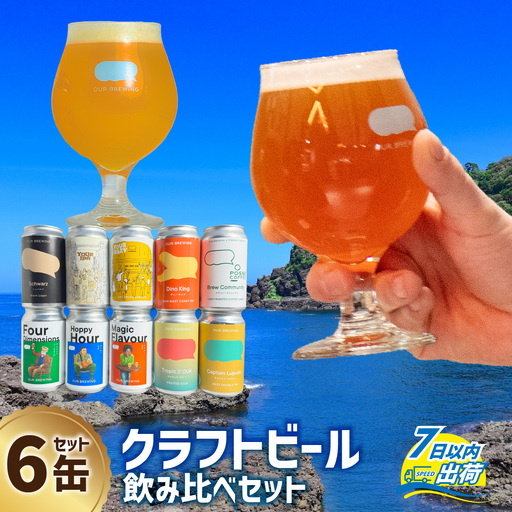 クラフトビール 出来立て出荷 OUR BREWING 飲み比べ6缶セット[A-156005] クラフトビール