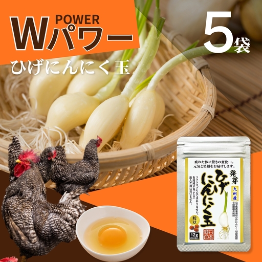 【レターパックライト配送】珍しいひげにんにくと有精卵で作ったにんにく卵黄 5袋セット：B260-012