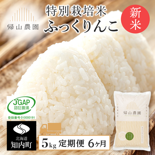 【令和8年産新米予約】【6カ月定期便】特別栽培米産地直送「ふっくりんこ 5kg」《帰山農園》