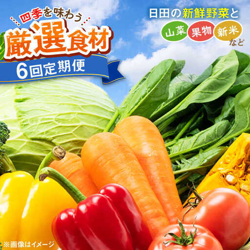 [全6回定期便]農家セレクト!特別栽培 日田の厳選食材 詰め合わせ日田市 野菜 果物 米 産地直送 新鮮 セット[ARBR003]
