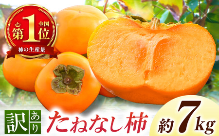 [なら育ち 益田農園]たねなし柿 訳アリ 約7kg(28玉〜36玉)|フルーツ 果物くだもの 柿 かき カキ 柿 奈良県 五條市