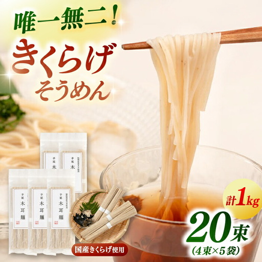 【お中元対象】きくらげ麺 そうめん (20束) ADBA012 そうめん 人気 おいしい