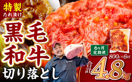 国産和牛 切り落とし 味付肉[定期便 6ヶ月]牛肉 小分け 国産 黒毛和牛 近藤精肉店 36-002