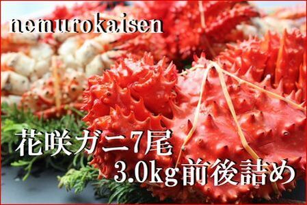 【北海道根室産】花咲ガニ7尾(計3.0kg前後) C-57054