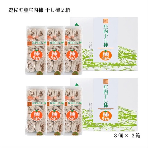 庄内干し柿「柿ろまん」 2箱セット 300g×3袋×2箱 山形県遊佐町産 庄内柿 2026年12月上旬〜2027年1月下旬頃お届け 冷蔵便 ※離島発送不可 東北 庄内地方 干柿 かき カキ 特別栽培 エコファーマー ドライフルーツ [326]