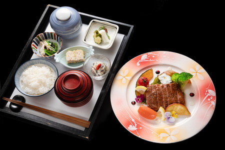 【櫓庵治 伊万里店】伊万里牛ステーキランチ膳(2名) 食事券 064-K176