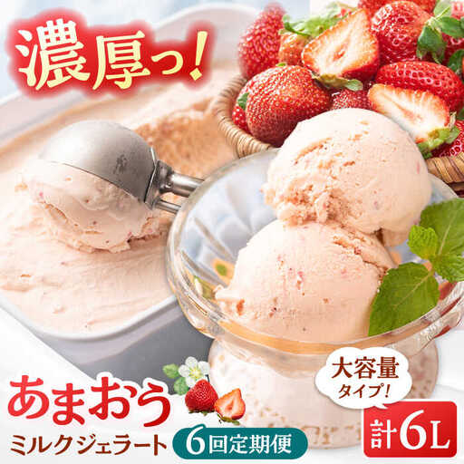 【全6回定期便】福岡産 あまおう ジェラート 1000ml 桂川町/南国フルーツ株式会社 [ADBW049] あまおう ジェラート あまおういちごアイス