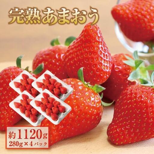 【2027年3月出荷予定】完熟 あまおう イチゴ 280g×4パック(約1120g)＜配送不可：北海道、沖縄県、離島＞