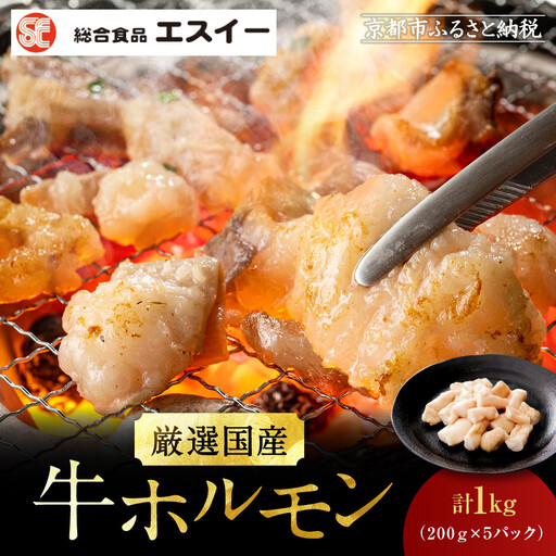 【エスイー】厳選国産牛ホルモン200ｇ×5パック 計1kg｜京都 食肉卸 自慢の肉質 ホルモン 人気セット