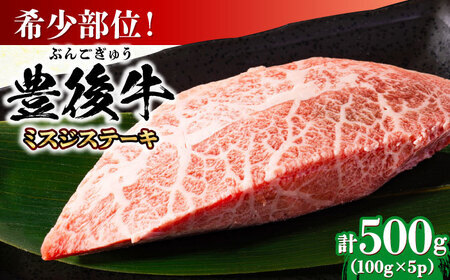 【厳選希少部位】おおいた豊後牛 ミスジステーキ 500g(100g×5P) 日田市 黒毛和牛 ステーキ 牛肉 希少 豊後牛 ミスジ [AREI025]