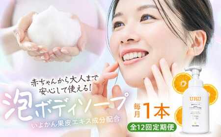 【全12回定期便】赤ちゃんから大人まで安心して使える！ オレンジ香るURU泡ボディソープ 1本　愛媛県大洲市/NMFIRM[AGAC010]