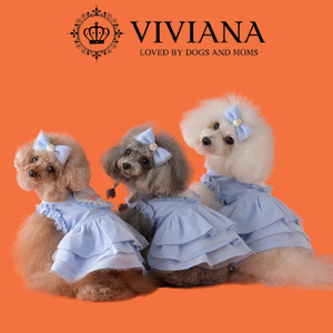 犬 服 ドッグウェア「VIVIANA」ハートロゴワンピース（LightBlue）|犬用 服 ペット犬 ドッグ ペット用品 愛犬 ファッション 秦野 神奈川