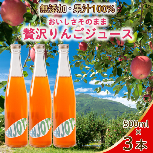【無添加】【果汁100％】りんごジュース3本セット リンゴジュース 瓶 ビン ストレート 国産 砂糖不使用 059019