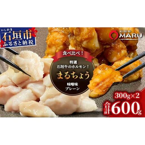 マルチョウ300g×2パック 秘伝の味噌味とプレーンの食べ比べセット
