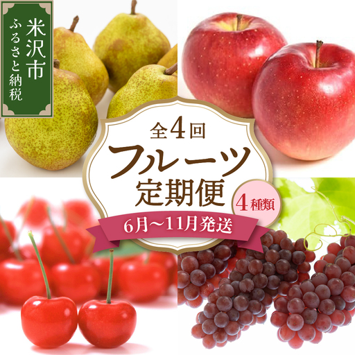 【先行予約】定期便 令和9年産 旬のフルーツ 4回 定期便 山形 果物