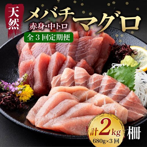 【定期便/計3回】天然メバチマグロ680g（中トロ・赤身） 【まぐろ】tk177
