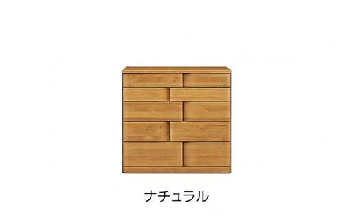 取っ手が変わったアルダー材90-5段ハイチェスト ハート(ナチュラル)