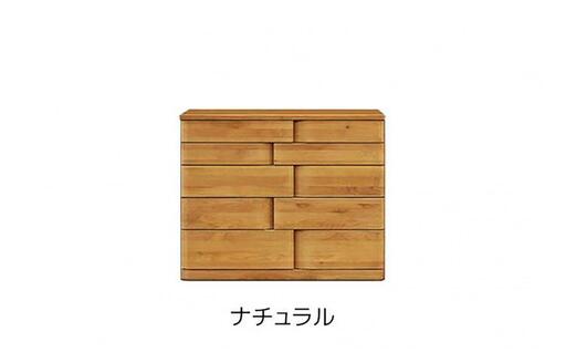 取っ手が変わったアルダー材105-5段ハイチェスト ハート(ナチュラル)