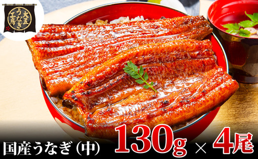 うなぎ 国産 蒲焼 130g×4尾 520g 大五 大五通商 うなぎ