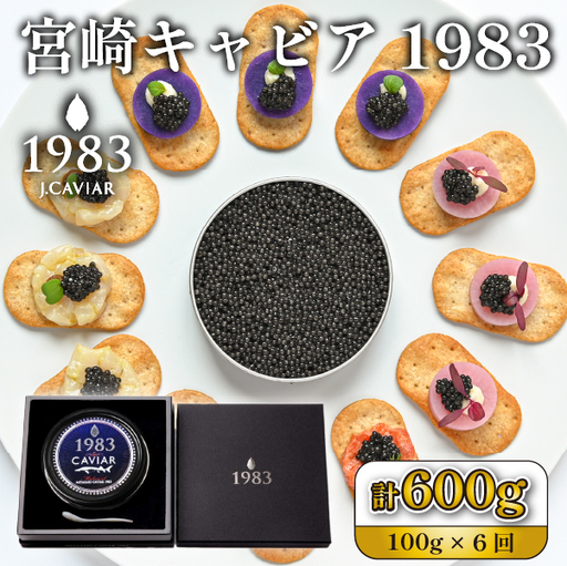 【定期便・全6回】【国際線ファーストクラス採用】宮崎キャビア1983 100g×6回（国産 キャビア 魚卵 宮崎県 宮崎 小林市 定期便）