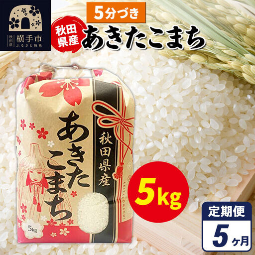 《定期便5ヶ月》あきたこまち 5kg×1袋【5分づき】令和7年産 秋田県産 こまちライン