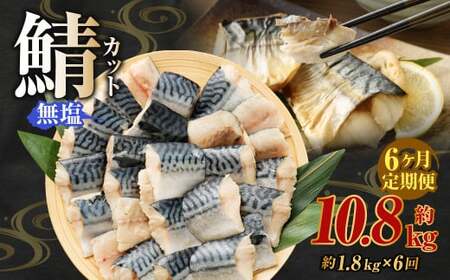 ＜ R8年熊本地震復興支援 ＞【定期便6か月】無塩鯖カット 約1.8kg 骨あり 朝食、お弁当のおかずにも最適 総量約10.8kg さば 鯖 サバ 無塩 切身 切り身 魚 冷凍 焼き鯖 焼き魚 おかず お弁当 定期便 熊本市
