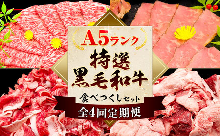 [4ヶ月定期便]極上 厳選 A5 ランク 特選 黒毛和牛 食べつくし セット 合計 7.2kg