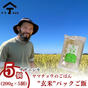 パックご飯 玄米ササニシキ ヤマチョウのごはん 秋田県産 パックご飯【200g×5個】