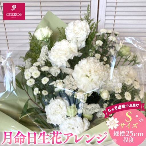 【定期便６ヵ月】月命日生花アレンジ　Sサイズ　６ヵ月連続でお届け【 神奈川県 小田原市フラワー アレンジメント 】
