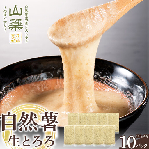 自然薯の味をお楽しみください。自然薯生とろろ100g×10pセット[とろろ 極上とろろ 山芋 お家用 家庭用 国産 セット商品 自然薯 神奈川県 小田原市 とろろ]
