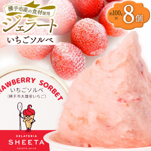 ジェラート いちごソルベ 約100g×8個