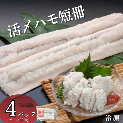 活〆鱧短冊300g×4 冷凍 鱧 ハモ 鱧短冊 北風鮮魚 愛媛県 伊予市｜B397
