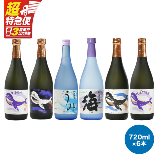 【 超特急便 】2859 【 地元特約店限定 】 鹿児島 の 代表酒造 ・ 大海酒造 本格芋焼酎 を お手軽 に 呑み比 べセット 720ml × 6本 セット KN031-012 酒 焼酎 スピード配送 最短 すぐ届く お急ぎ