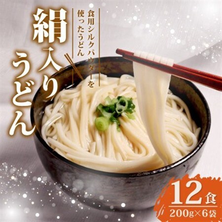 絹入りうどん 約12食 (200g×6袋セット) シルクパウダー入りの人気乾麺うどん_麺 うどん _