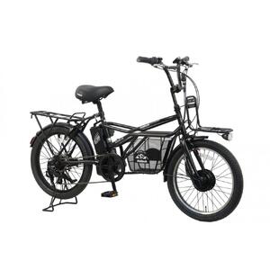 電動自転車 【100％完成納品】ノーパンクGRC-515L 電動アシストeカーゴバイク 20インチ 外装7段 【マットブラック】＊販売証明書付き